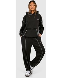 Boohoo - Contrast Stitch Embroidered Oversized Jogger - Lyst