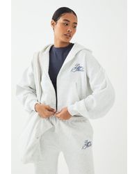 DSGN Studio - Contrast Script Boxy Crop Zip Through Hoodie - Lyst