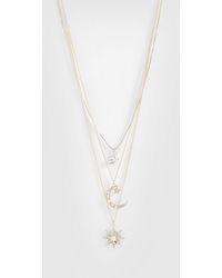 Boohoo - Celestial Moon & Star Embellished Layered Necklace - Lyst