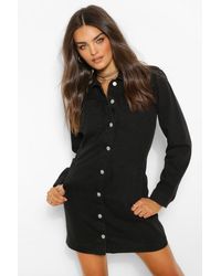 boohoo slouch pocket denim dress