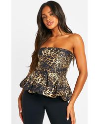 Boohoo - Top De Tela Con Volante - Lyst