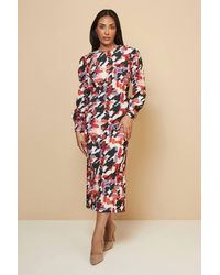 Wallis - Petite Flannel Button Shoulder Midi Dress - Lyst
