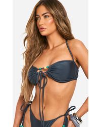 Boohoo - Beaded Bandeau Multiway Bikini Top - Lyst