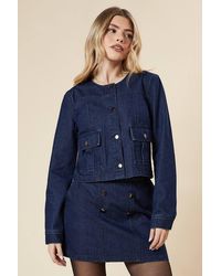 Dorothy Perkins - Cropped Collarless Jacket - Lyst