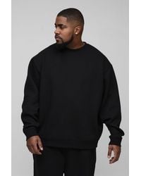 BoohooMAN - Plus Oversized Basic Crew Neck Sweatshirt - Lyst