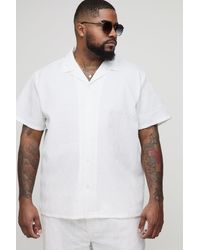 BoohooMAN - Plus Regular Fit Geo Jacquard Shirt - Lyst