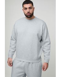 BoohooMAN - Plus Basic Crew Neck Regular Fit Sweatshirt - Lyst