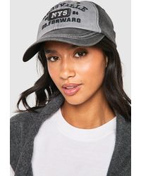 Boohoo - Acid Wash Distressed Slogan Cap - Lyst