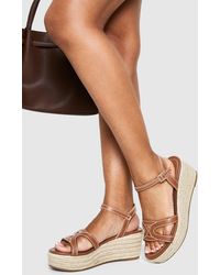 Boohoo - Cut Out Detail Espadrille Flatforms - Lyst