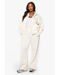 Boohoo - Plus Ath Archive Script Straight Leg Jogger - Lyst