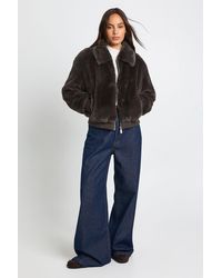 Boohoo - Short Fur Zip Up Jacket - Lyst