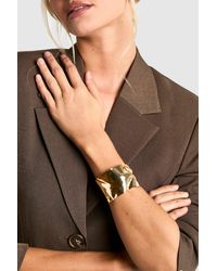 Boohoo - Hammered Metal Bangle - Lyst
