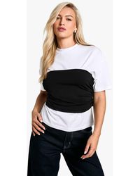 Boohoo - Contrast Wrap Double Layer T-Shirt - Lyst
