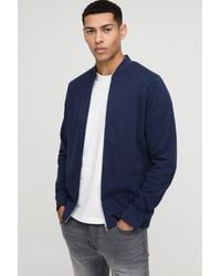 Boohoo - Regular Fit Interlock Bomber Jacket - Lyst