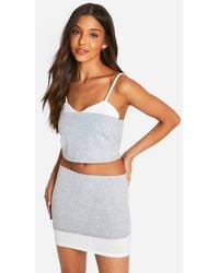 Boohoo - Double Layer Contrast Cami Top - Lyst