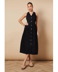 Oasis - Flap Pocket Drop Waist Seam Midi Dress - Lyst