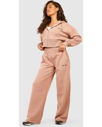 Boohoo - Dsgn Studio Cropped Zip Through Hooded Tracksuit - Lyst