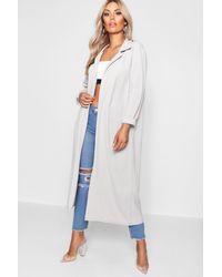 Boohoo Plus Crepe Longline Duster - Grey
