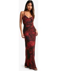 Boohoo - Lace Trim Floral Mesh Maxi Dress - Lyst