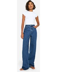 Boohoo - Vaqueros Tall Básicos De Tiro Alto Y Pernera Ancha - Lyst
