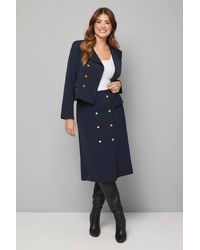 Wallis - Midi Column Button Wrap Skirt - Lyst