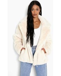 Boohoo Tall Luxe Faux Fur Coat - Multicolour