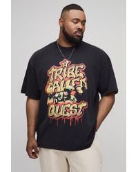 BoohooMAN - Plus Oversized A Tribe Called Quest License Acid Wash Print T-Shirt - Lyst