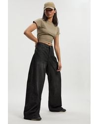 Boohoo - Basic High Waist Super Wide Leg Jean - Lyst