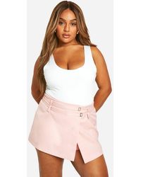 Boohoo - Plus Tailored Buckle Skort - Lyst