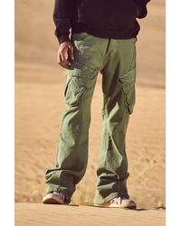 BoohooMAN - Relaxed Flare Rigid Washed Cargo Jean - Lyst