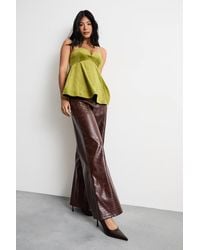 Warehouse - Bonded Velvet Tailored Bustier Top - Lyst