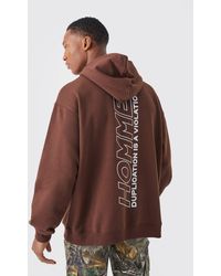 BoohooMAN - Oversized Overdye Graphic Homme Hoodie - Lyst