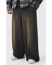 BoohooMAN - Plus extrem lockere Jeans mit verstellbarem Bund - Lyst