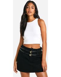 Boohoo - Tall Check Wool Look Micro Mini Skirt - Lyst