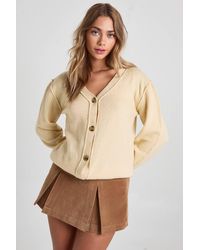 Boohoo - Seam Detail Soft Knit Boyfriend Oversized Cardigan - Lyst