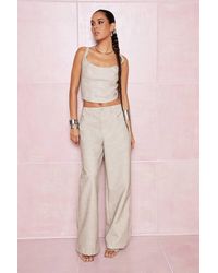 Boohoo - Washed Faux Leather Wide Leg Trousers - Lyst