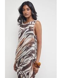Warehouse - Chiffon Tie Side Asymmetric Top - Lyst