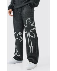 BoohooMAN - Relaxed Fit Palm Ribbed Knit Joggers - Lyst