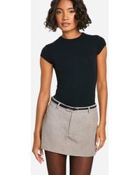 Boohoo - Tall Tailored Micro Mini Belt Detail Skort - Lyst