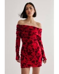 Nasty Gal - Floral Devore Ruched Mini Dress - Lyst
