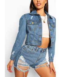bp puff sleeve denim jacket
