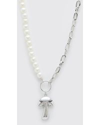 BoohooMAN - Perlen-Halskette mit Pilz-Anhänger - Lyst