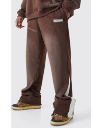 BoohooMAN - Plus Regular Fit Washed Loopback Gusset Jogger - Lyst