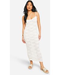 Boohoo - Petite Floral Knit Strappy Maxi Dress - Lyst