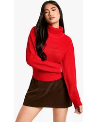 Boohoo - Basic Roll Neck Crop Sweater - Lyst