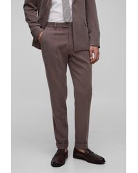 Boohoo - Skinny Fit Herringbone Suit Trouser - Lyst
