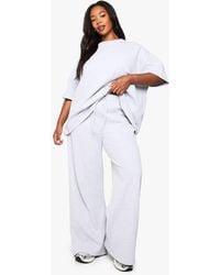 Boohoo - Plus Drawstring Waist Waffle Trouser - Lyst