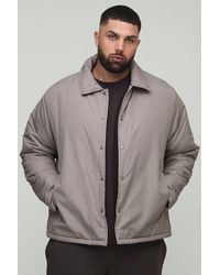 BoohooMAN - Plus Regular Fit Padded Collared Coach Jacket - Lyst