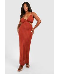 Boohoo - Plus Jersey Knitted Strappy Beach Maxi Dress - Lyst