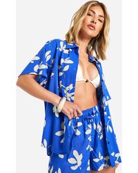 Boohoo - Floral Shirt And Short Beach Co-ord - Lyst